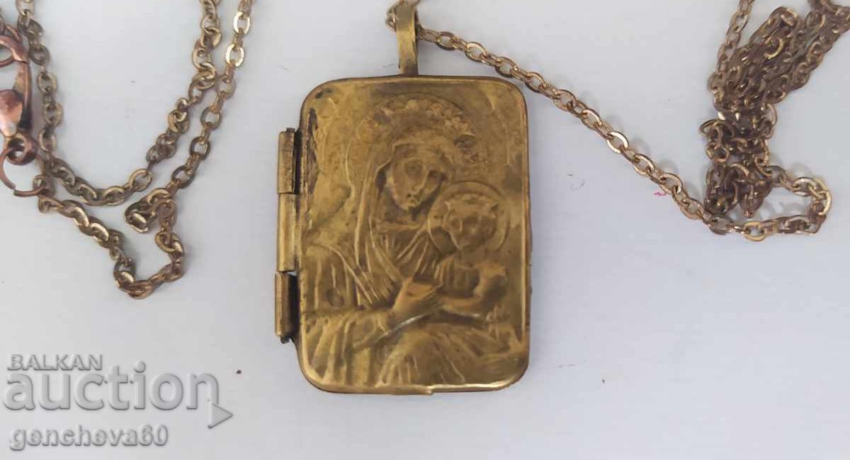 Icoană ortodoxă veche din bronz