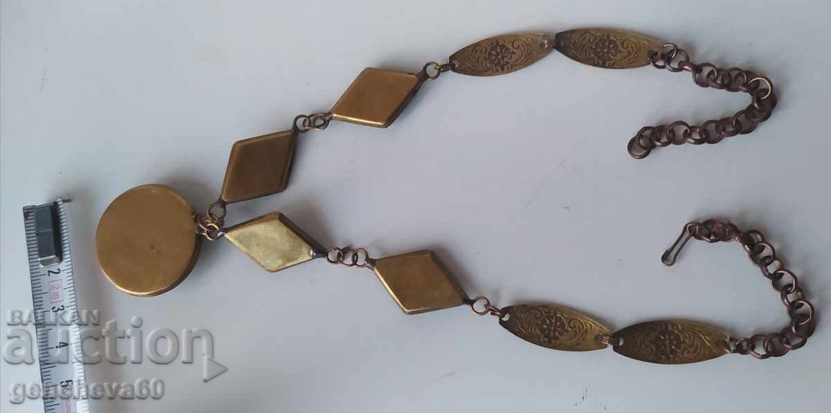Licitație Colier vechi cu elemente mozaic alamă