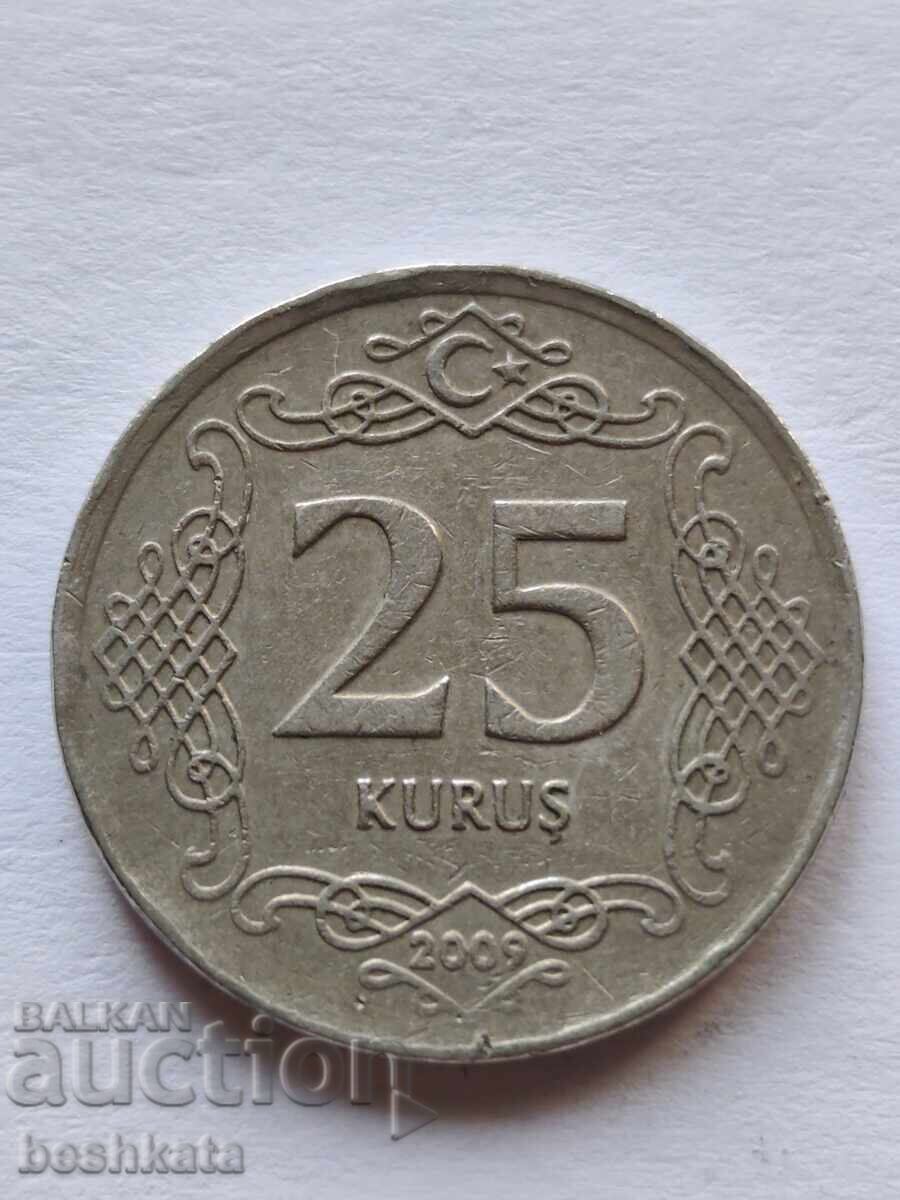 Turcia - 25 kuruş (2009) cu preț € 0.18 | 0.35 BGN Turcia - 25 kuruş (2009) cu preț € 0.18 | 0.35 BGN