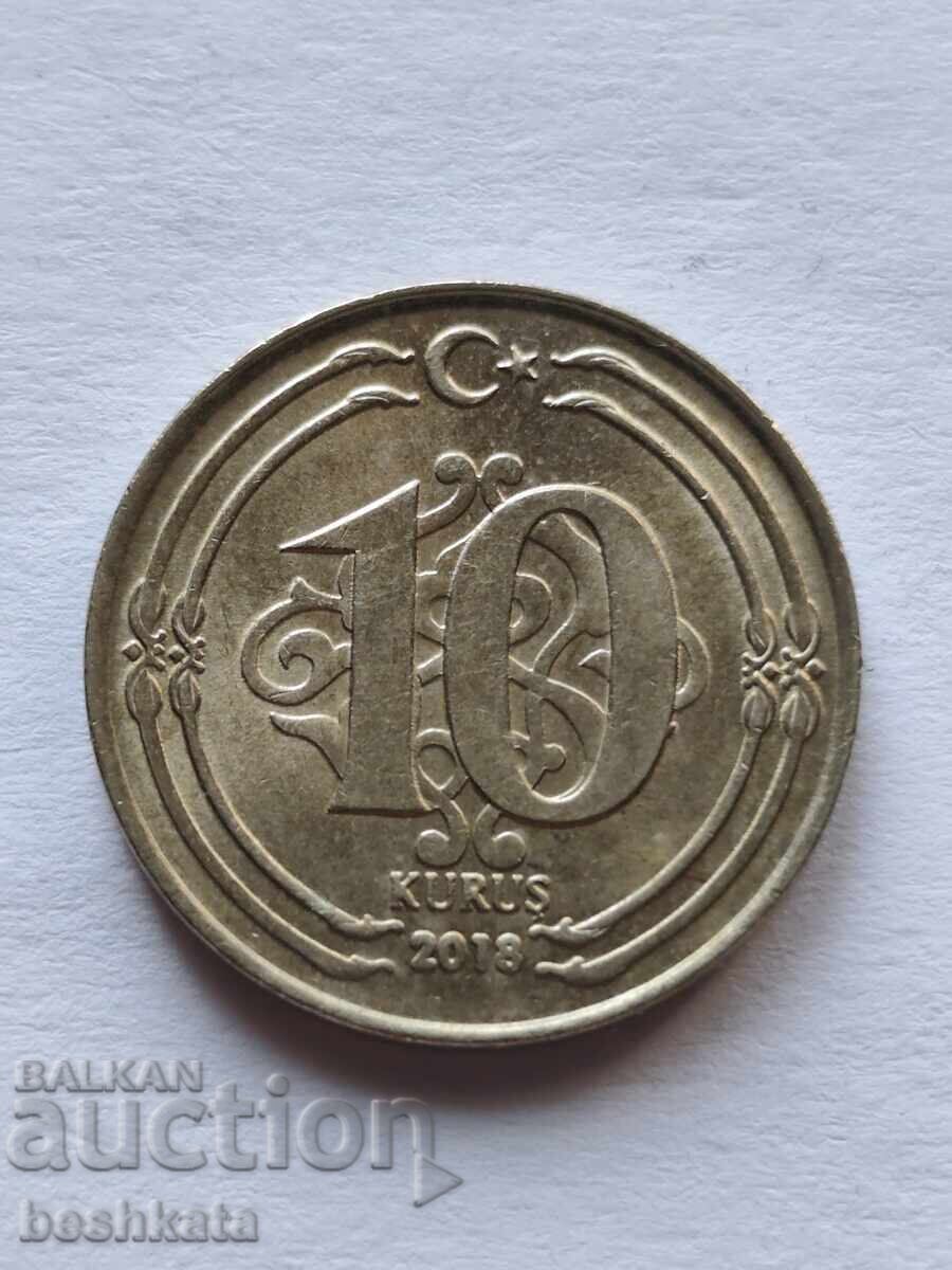 Turcia - 10 kuruș (2018) cu preț € 0.11 | 0.22 BGN Turcia - 10 kuruș (2018) cu preț € 0.11 | 0.22 BGN