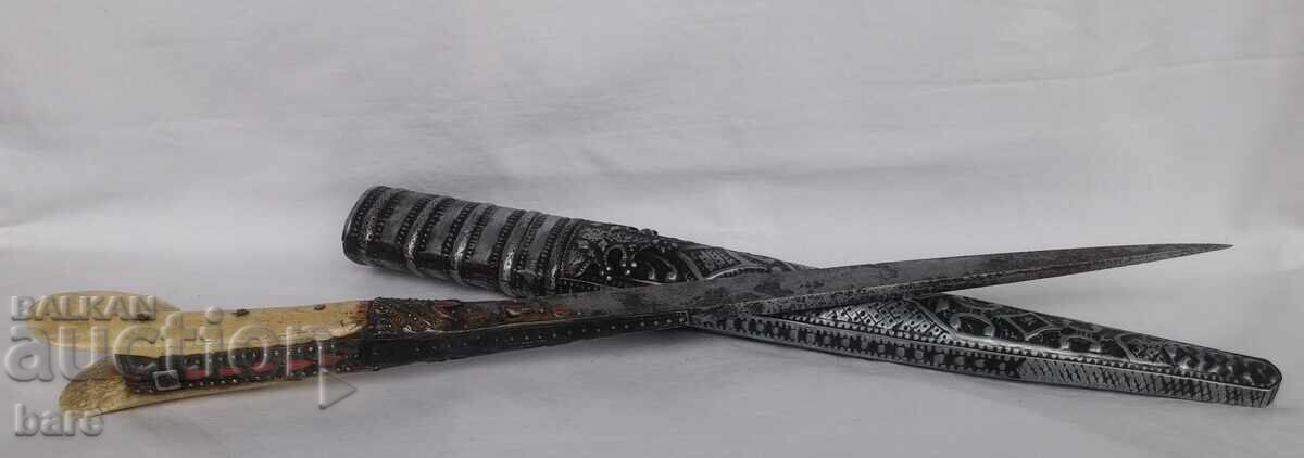 Cuțit Bey, yatagan scurt secolul al XIX-lea. Imperiul Otoman - 6