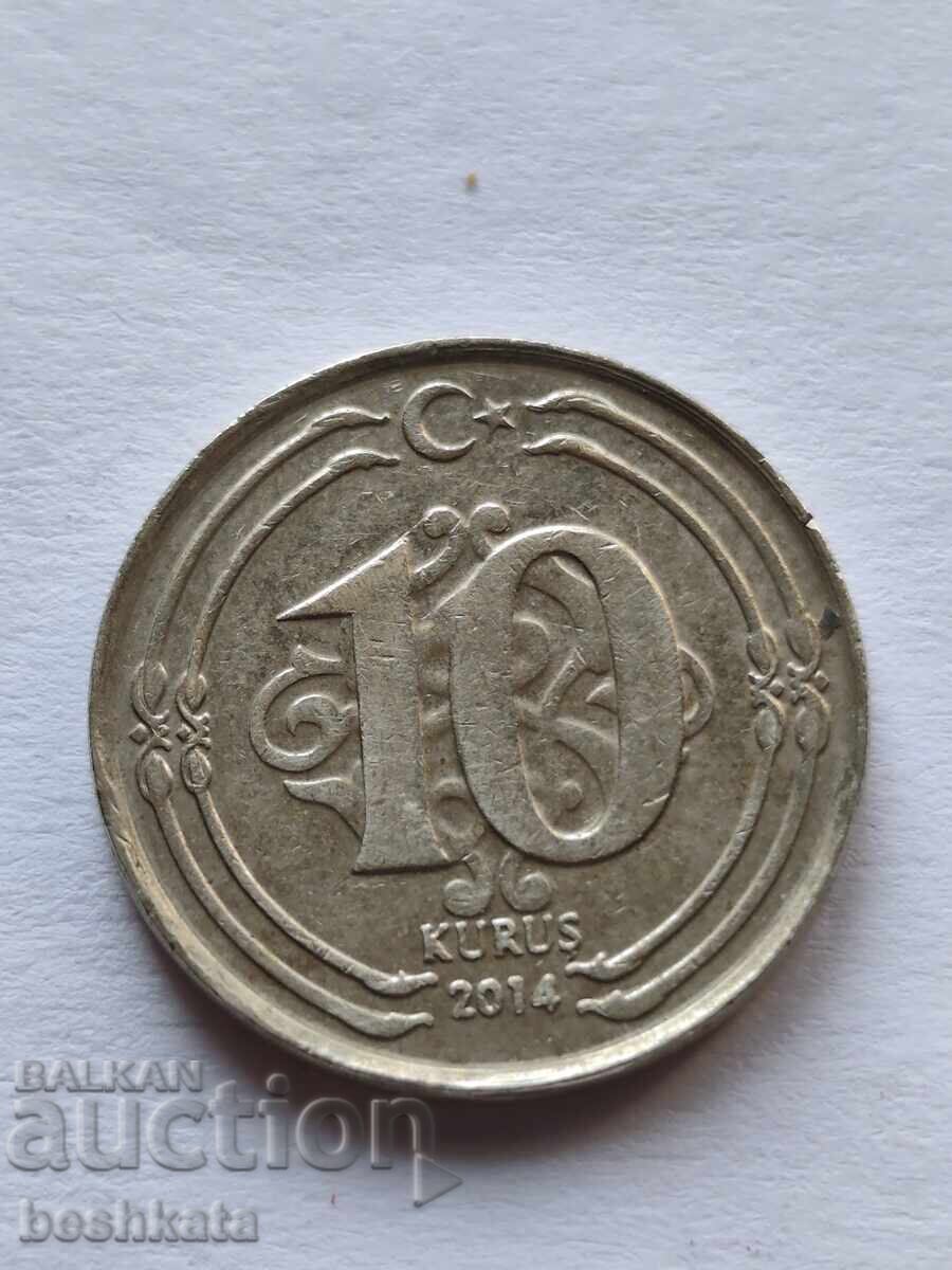 Τουρκία - 10 kurusha (2014) με τιμή € 0.14 | 0.27 BGN