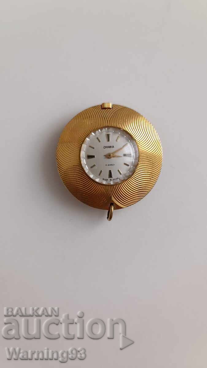Ceas de damă placat cu aur - colier - CHAIKA - 17 rubine - №2