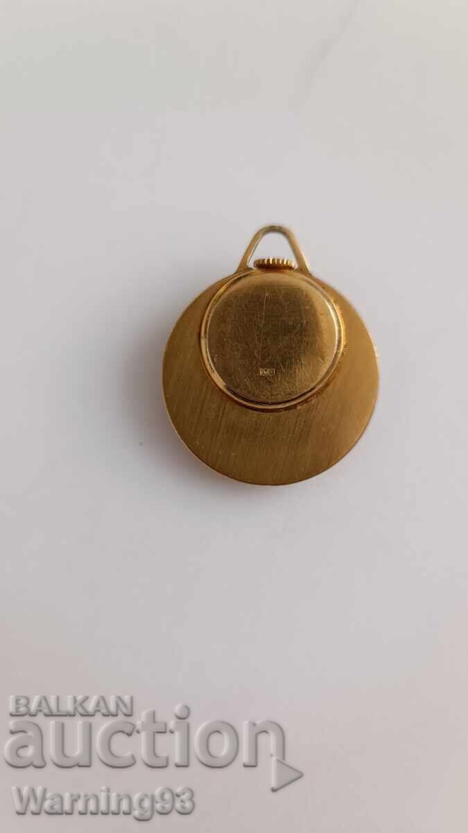 Ceas de damă placat cu aur - colier - SLAVA - 17 jewels - №3 - 6