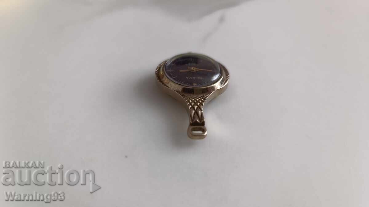 Livrarea Ceas de damă placat cu aur - colier - SLAVA - 17 jewels - №4