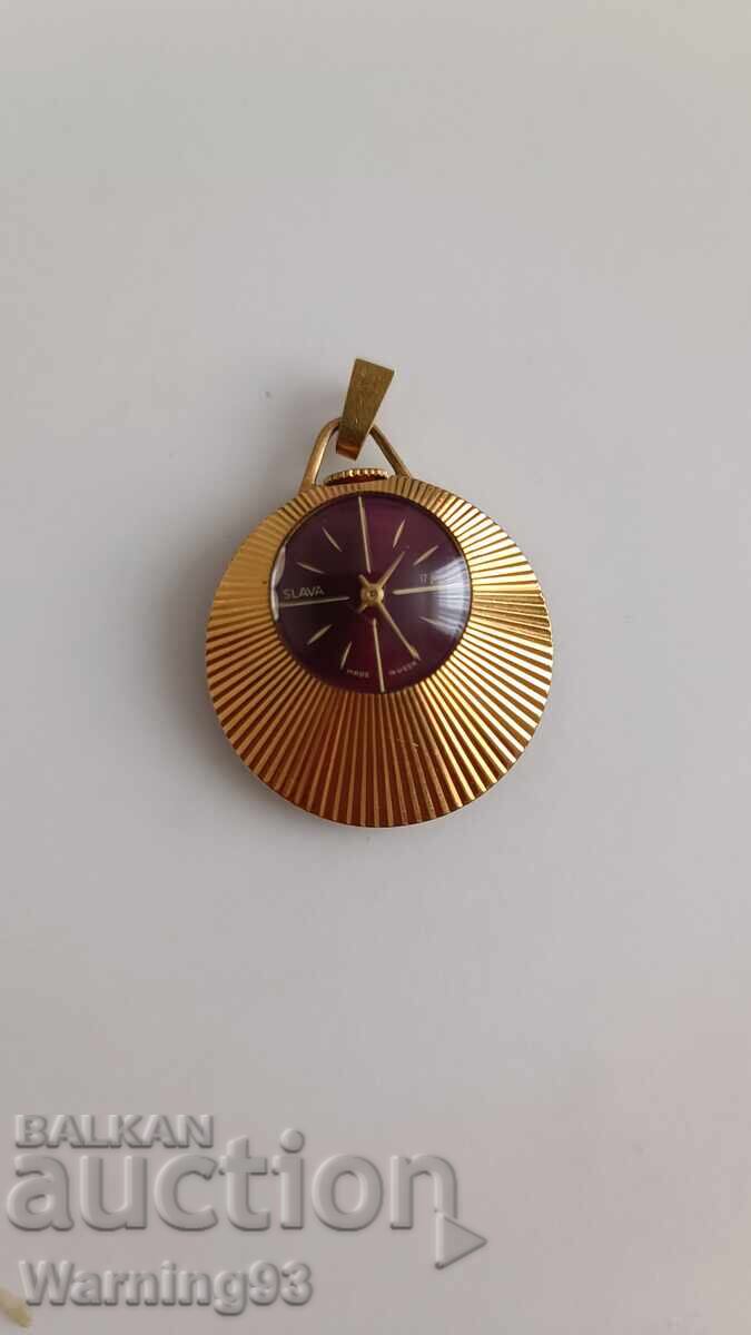 Pozlaten damski chasovnik - kolie - SLAVA - 17 jewels - №5