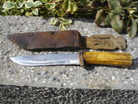 СТАР НОЖ С КАНИЯ РОГОВА ДРЪЖКА