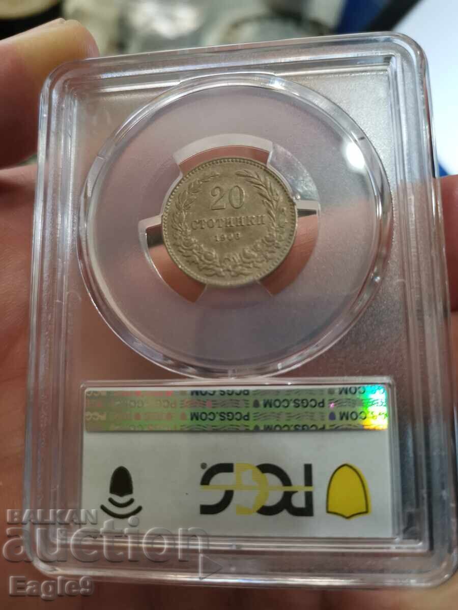 20 stotinki 1906g., AU50, PCGS cu preț € 53.00 | 103.66 BGN