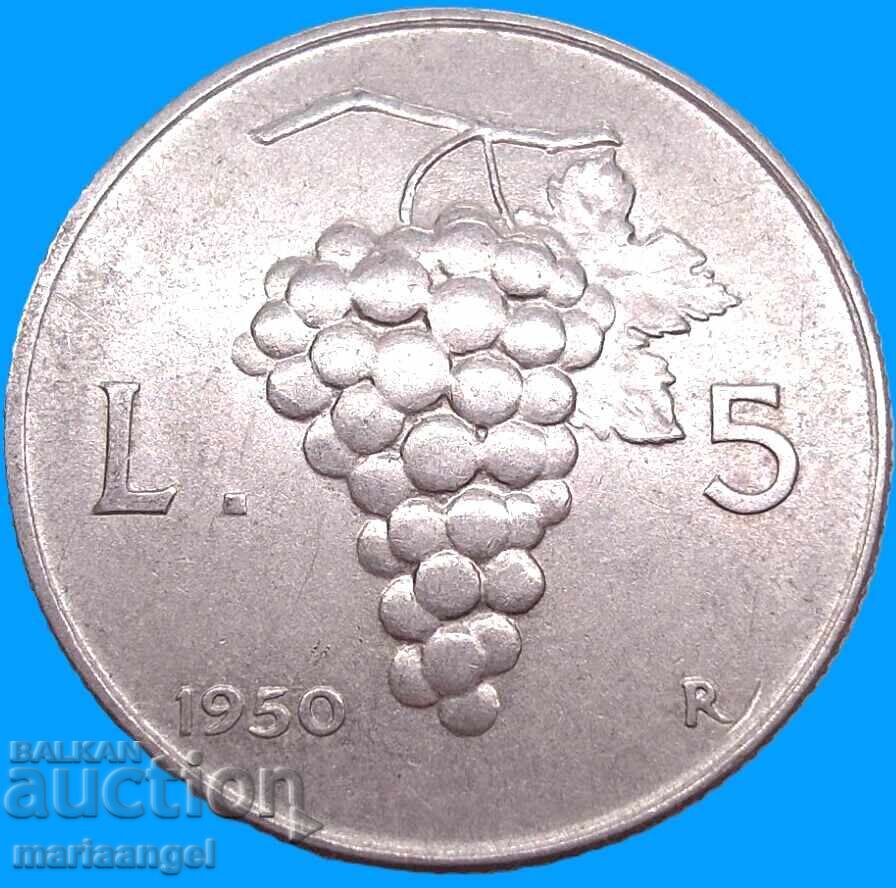 5 Lire 1950 Italia - 5