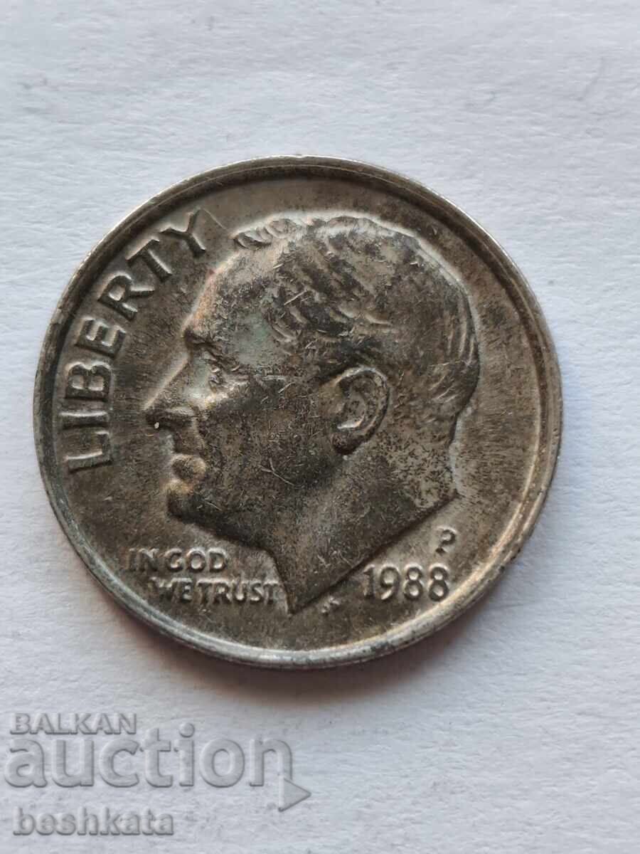SUA - 1 dime (10 cenți) (1988) P