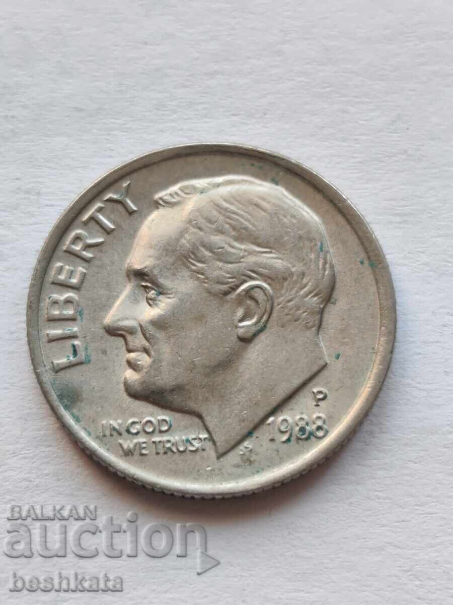 USA - 1 Dime (10 Cents) (1988) P USA - 1 Dime (10 Cents) (1988) P