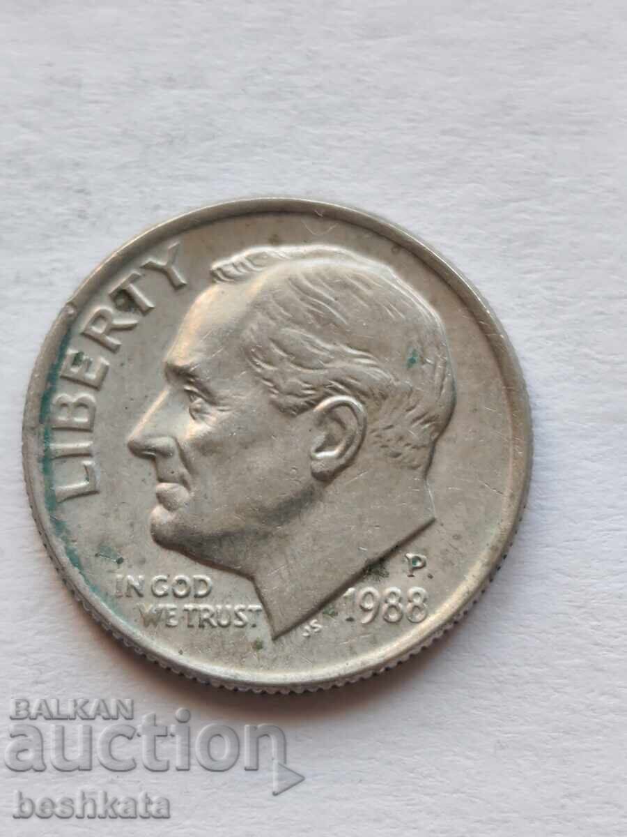 SUA - 1 dime (10 cenți) (1988) P