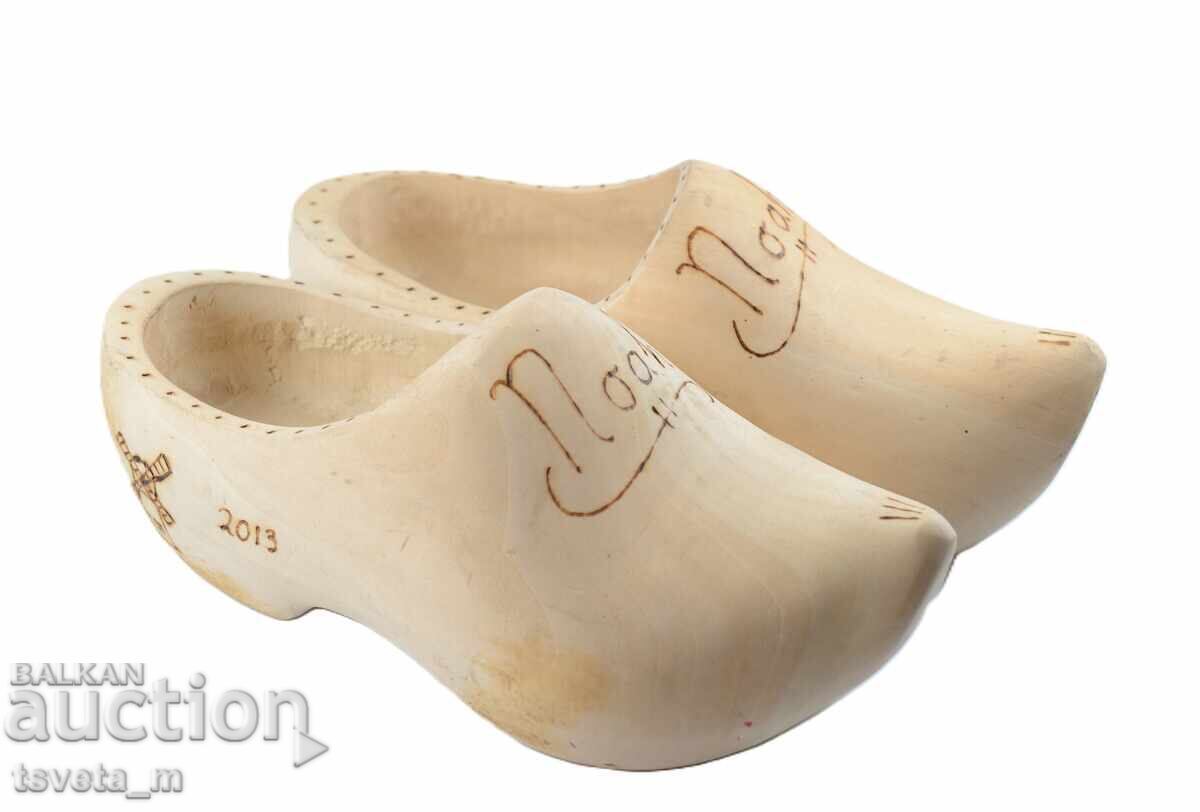 Δημοπρασία Παραδοσιακά ολλανδικά ξύλινα τσόκαρα κλόμπεν σαμπό