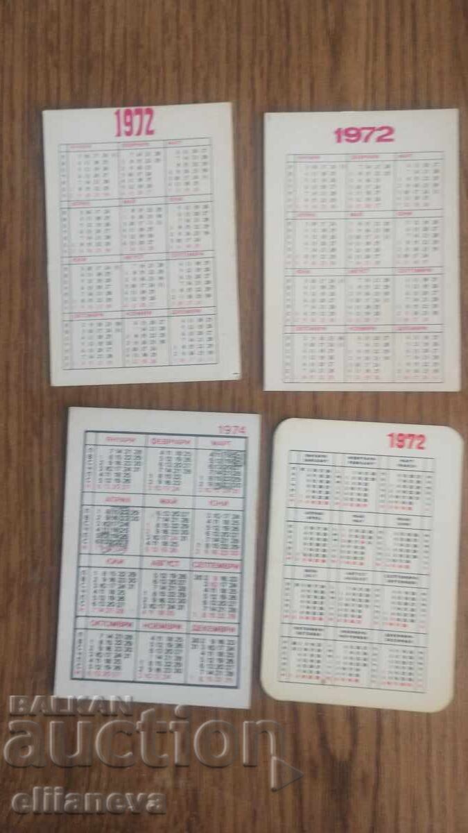 Παλιά ημερολόγια 1972 με τιμή € 2.00 | 3.91 BGN