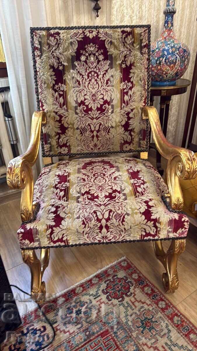 Antique, old baroque armchair
