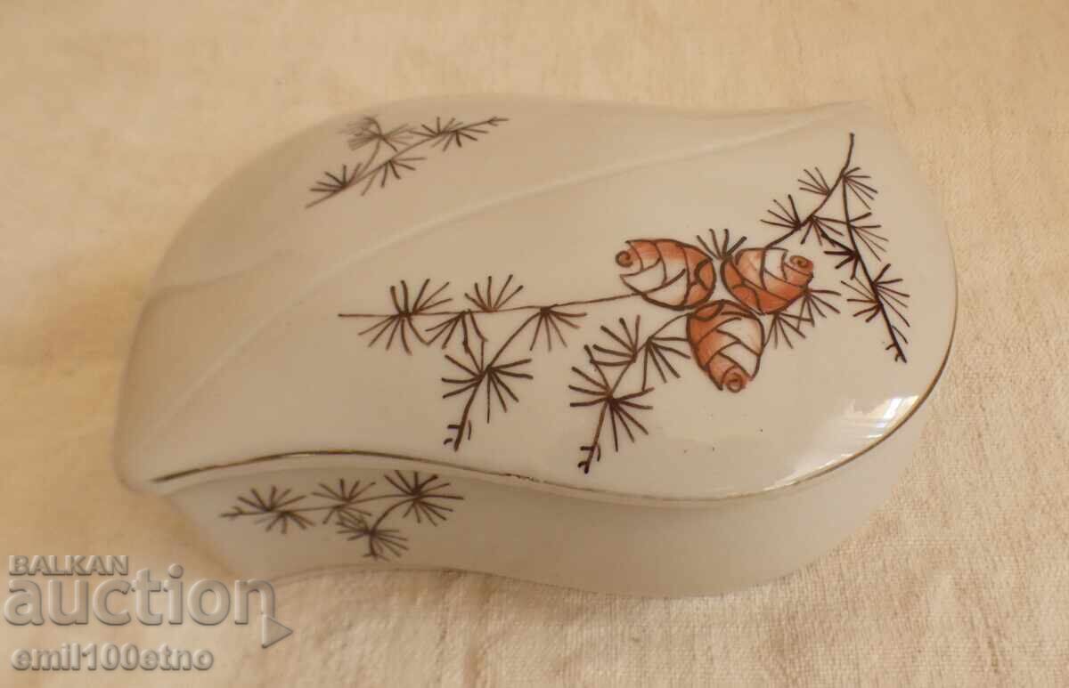 Кутия за бижута стар български порцелан  Китка Нови Пазар