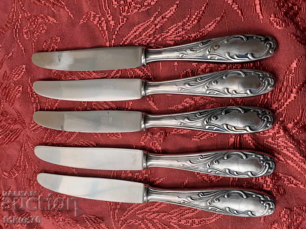 Παλιά ασημένια μαχαιροπήρουνα Silkema Solingen - 5 τμχ με τιμή € 49.00 | 95.84 BGN Παλιά ασημένια μαχαιροπήρουνα Silkema Solingen - 5 τμχ με τιμή € 49.00 | 95.84 BGN