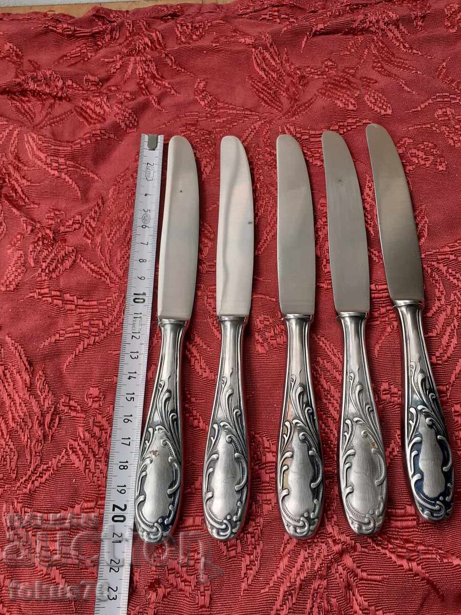 Παλιά ασημένια μαχαιροπήρουνα Silkema Solingen - 5 τμχ - 7 Παλιά ασημένια μαχαιροπήρουνα Silkema Solingen - 5 τμχ - 7