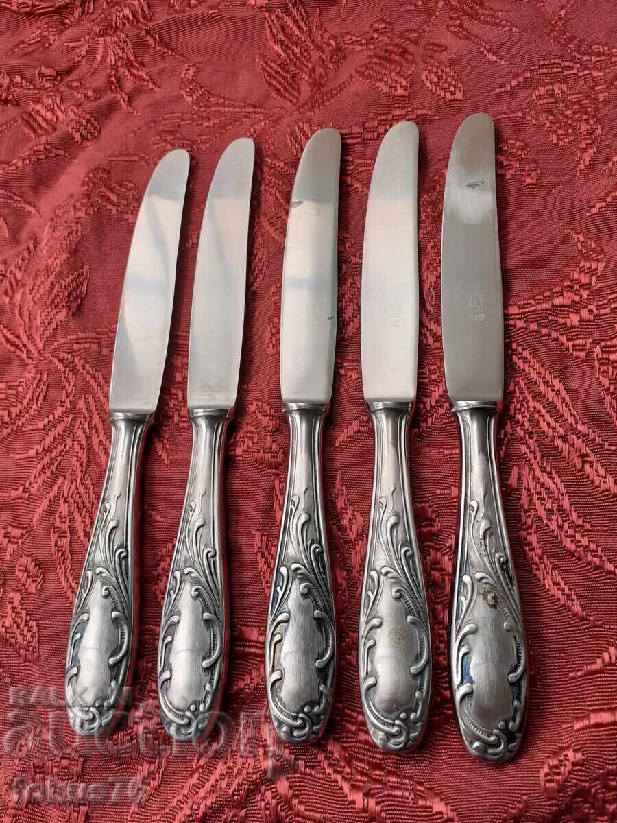 Παλιά ασημένια μαχαιροπήρουνα Silkema Solingen - 5 τμχ Παλιά ασημένια μαχαιροπήρουνα Silkema Solingen - 5 τμχ