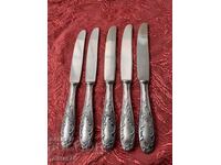 Παλιά ασημένια μαχαιροπήρουνα Silkema Solingen - 5 τμχ