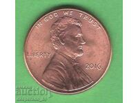 (¯`'•.¸   1 цент 2016  САЩ  ¸.•'´¯)