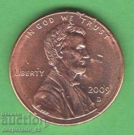 (¯`'•.¸ 1 cent 2009 D SUA ¸.•'´¯) cu preț € 0.30 | 0.59 BGN