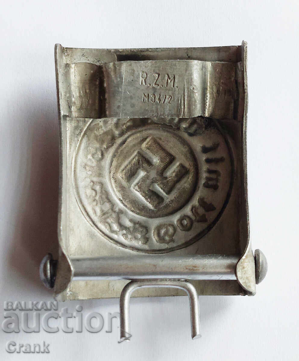 WW2 3ο Ράιχ Γερμανική αγκράφα ζώνης Wehrmacht αστυνομίας με σφραγίδα - 5