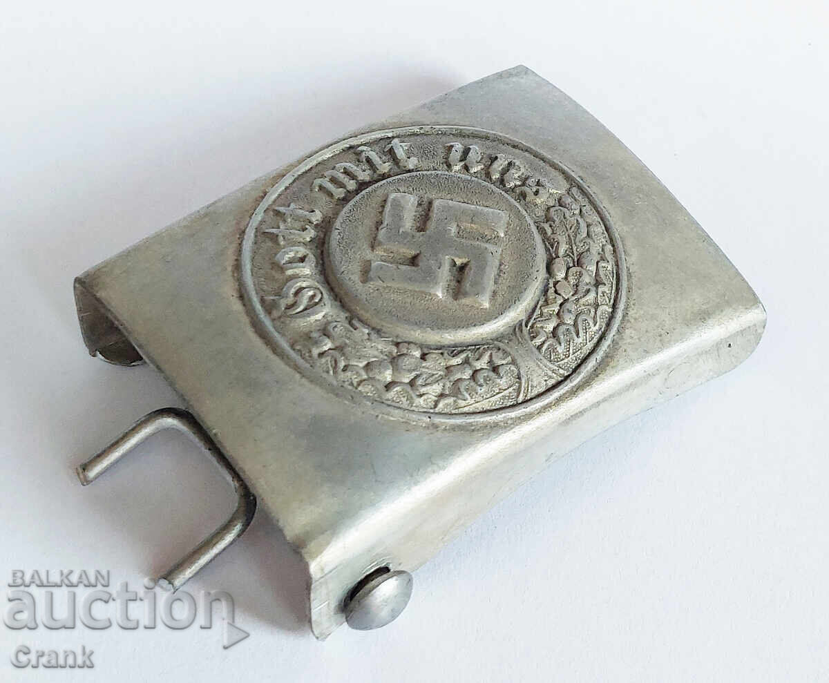WW2 3ο Ράιχ Γερμανική αγκράφα ζώνης Wehrmacht αστυνομίας με σφραγίδα