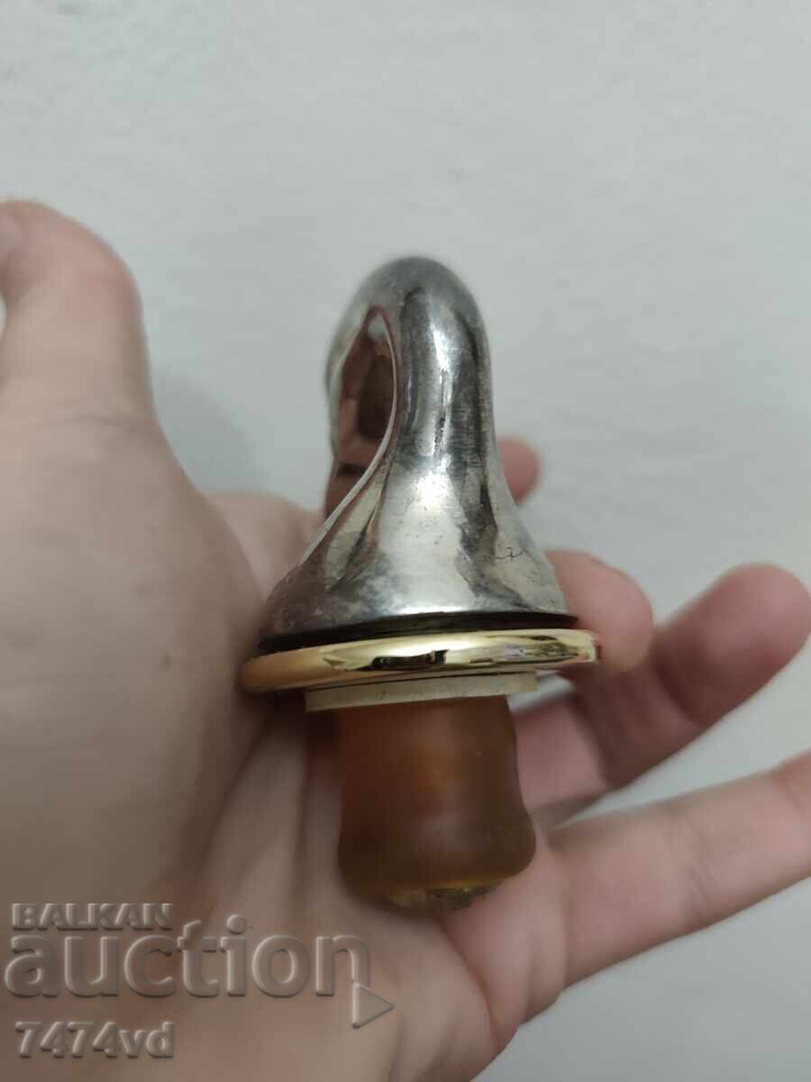 Licitație MASIVĂ ANTICĂ ARGINTATĂ DOP DE STICLĂ CU RAȚĂ