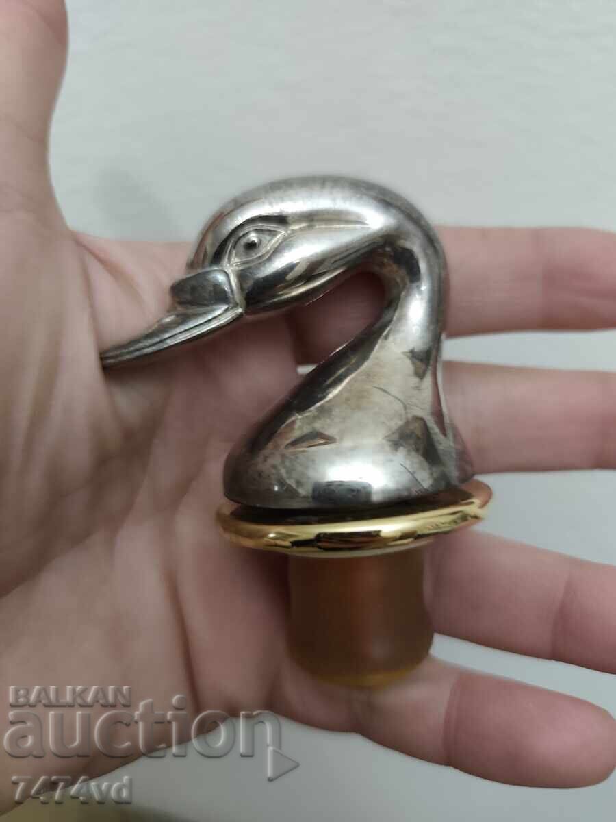 MASIVĂ ANTICĂ ARGINTATĂ DOP DE STICLĂ CU RAȚĂ - 5