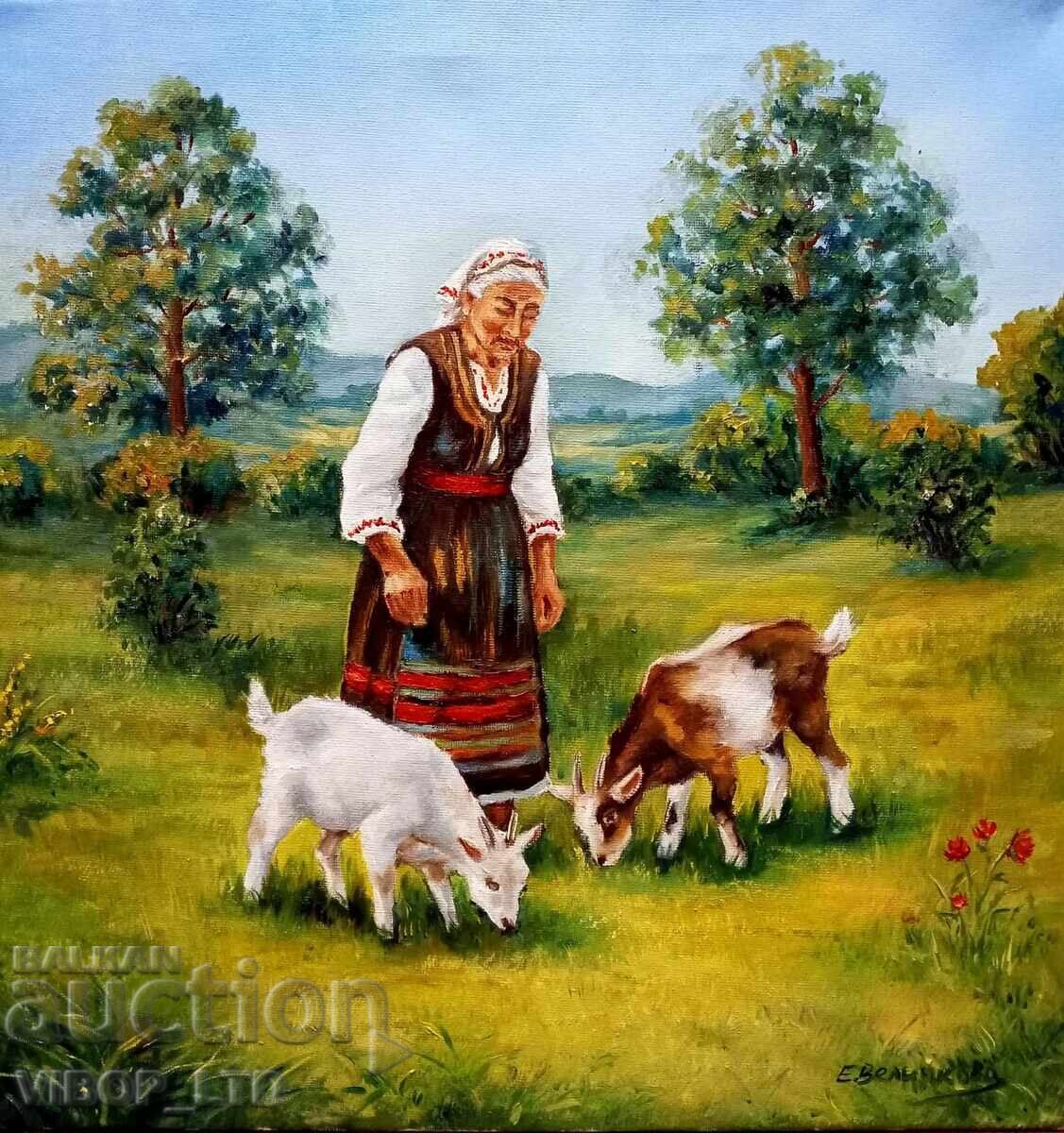"Лятна паша", худ.Е.Величкова, маслена картина 40/40 см