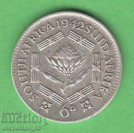 (¯`'•.¸ 6 pence 1942 SOUTH AFRICA ¸.•'´¯)