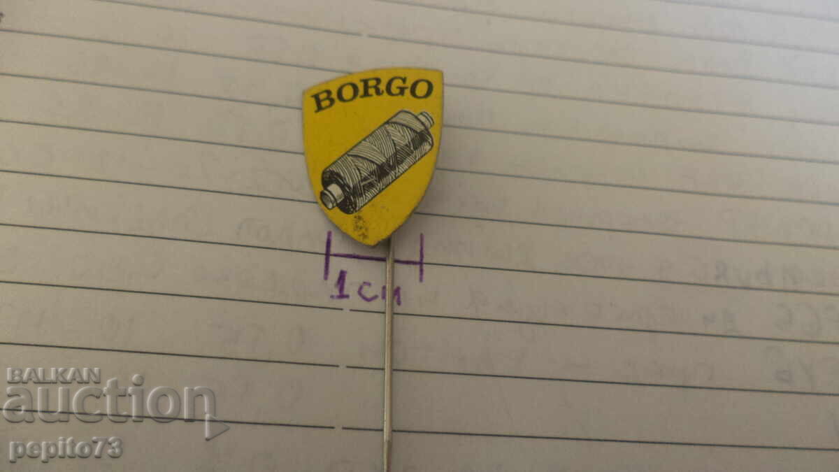 Licitație Semn publicitar, Borgo, marcă de mașini de cusut Licitație Semn publicitar, Borgo, marcă de mașini de cusut