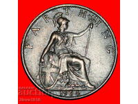 Ⰺ EDWARD VII (1902‑1910): MAREA BRITANIE ★ FARTHING 1904!