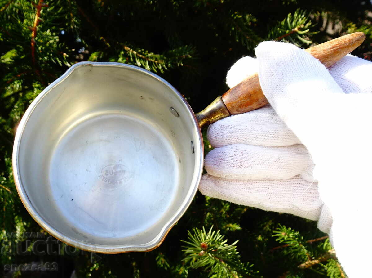 Copper pot with brazier, set for butter, milk, fondue with price € 29.90 | 58.48 BGN