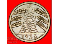 Ⰺ THIRD REICH (1933–1945): GERMANY ★ 5 REICHSPFENNIGS 1935F!