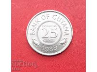 Guyana - 25 cenți 1989 - Foarte bine conservată