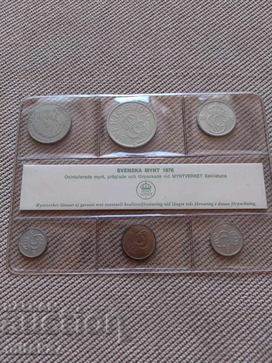 Set of coins, Sweden, 1976
