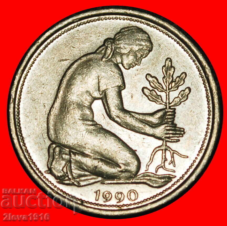 Ⰺ NOT COMMUNIST TYPE (1949‑2001): GERMANY★ 50 PFENNIGS 1990F με τιμή € 1.67 | 3.27 BGN Ⰺ NOT COMMUNIST TYPE (1949‑2001): GERMANY★ 50 PFENNIGS 1990F με τιμή € 1.67 | 3.27 BGN