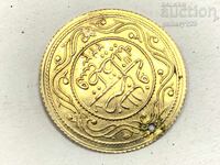 Monedă turcească de aur din secolul al XIX-lea, gaură pentru bijuterii