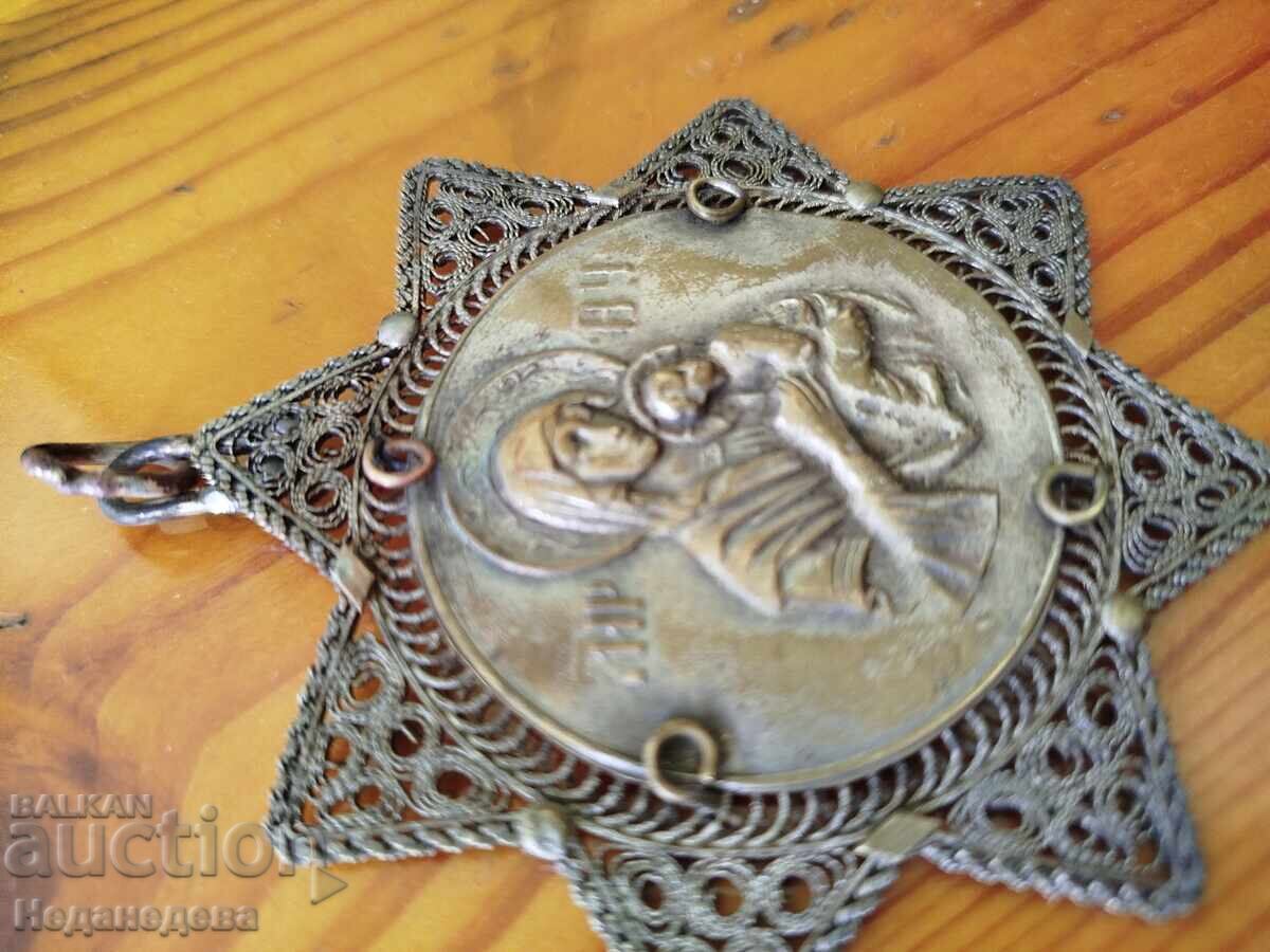 Medalion, filigran, panaghia, bijuterii, colier - 6