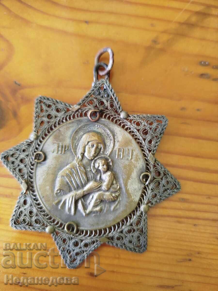 Medalion, filigran, panaghia, bijuterii, colier - 7
