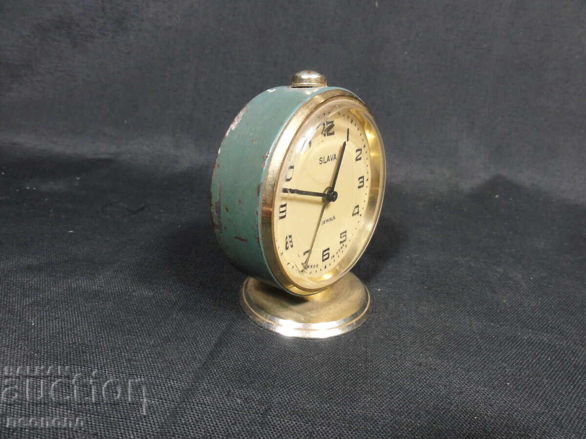 Auction  BZC OLD RETRO SOC USSR MECHANICAL CLOCK ALARM CLOCK GLORY