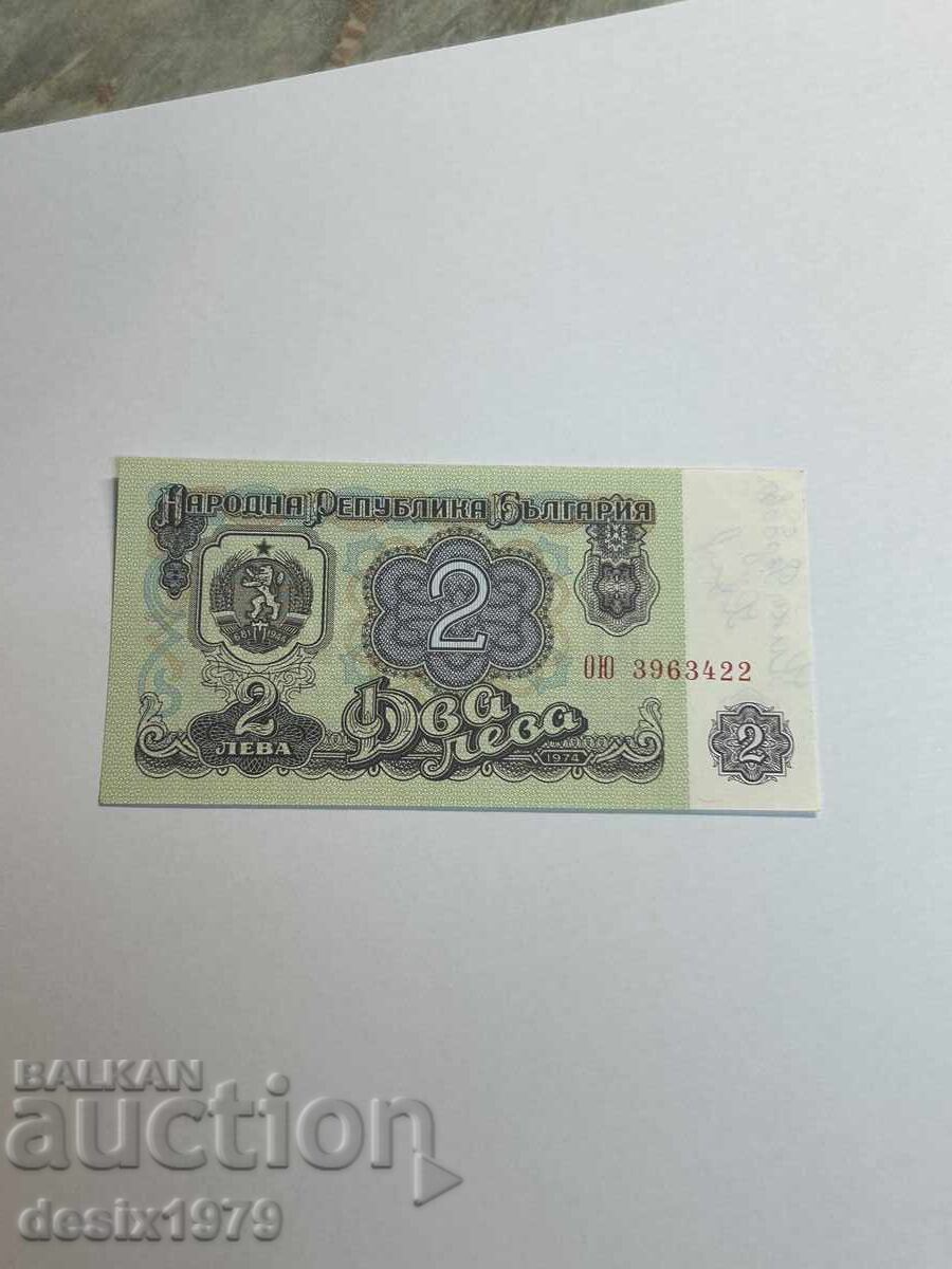Livrarea 2 lei 1974 necirculată cu autograf