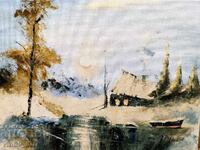 Tablou în ulei "Elegie de iarnă" + cadou versuri originale