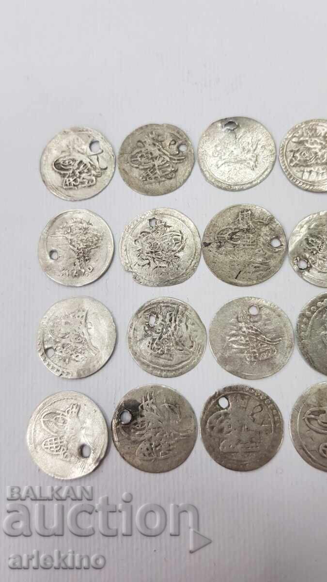 20 τεμάχια - Τουρκικά, ασημένια νομίσματα για Κοσμήματα Αναγέννησης - 7