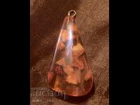 Παλιό μεγάλο κεχριμπαρένιο μενταγιόν ΒΖC 0,01 σεντ