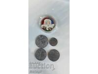 Lot of lead replica coins and a Christmas coin