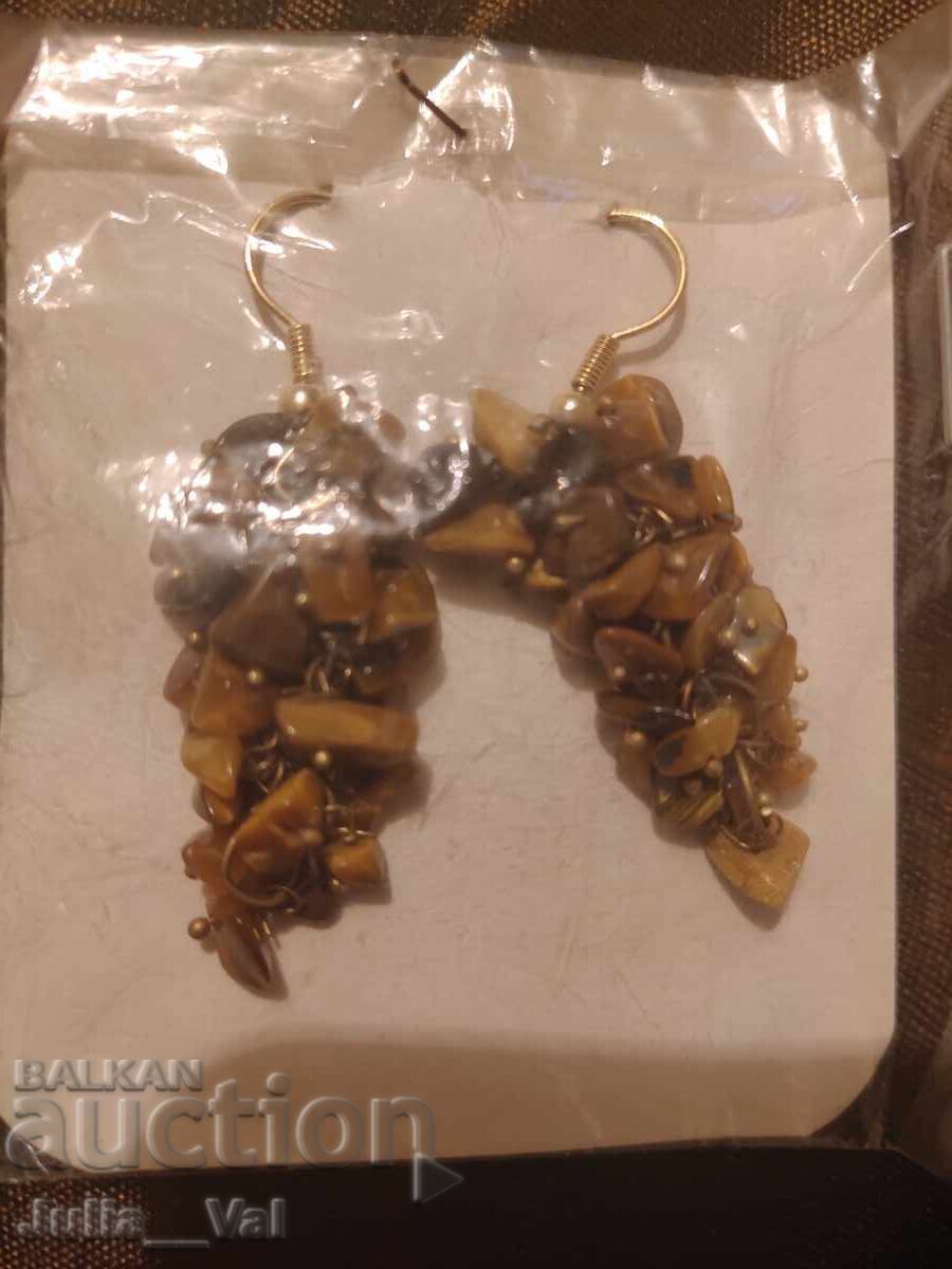 Ръчно изработени обици от Тигрово око БЗЦ 0,01 цент с цена € 0.01 | 0.02 лв.