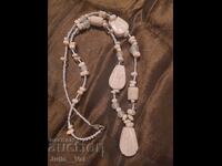 Ръчно изработен голям гердан-естествени камъни от 0,01 цент